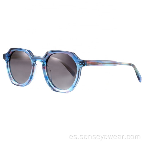 Gafas de sol polarizadas de acetato de biselas para mujeres